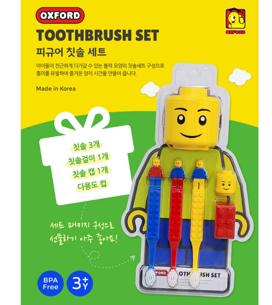 Oxford LEGO Figure toothbrush SET 3BRUSHES 1HOLDER 1CAP 1CUP