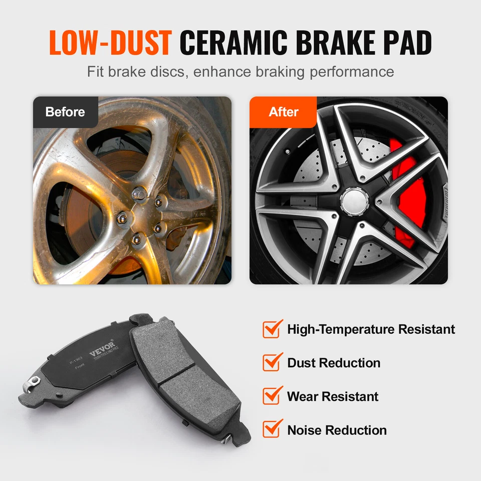 Front Rear Disc Rotors Brake Pad Kit for Chevy Silverado GMC Sierra 1500 14-18 - Image 3 of 4