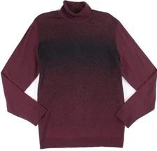 Alfani Mens Sweater Port Large Ombre Turtleneck Pullover Red XL.