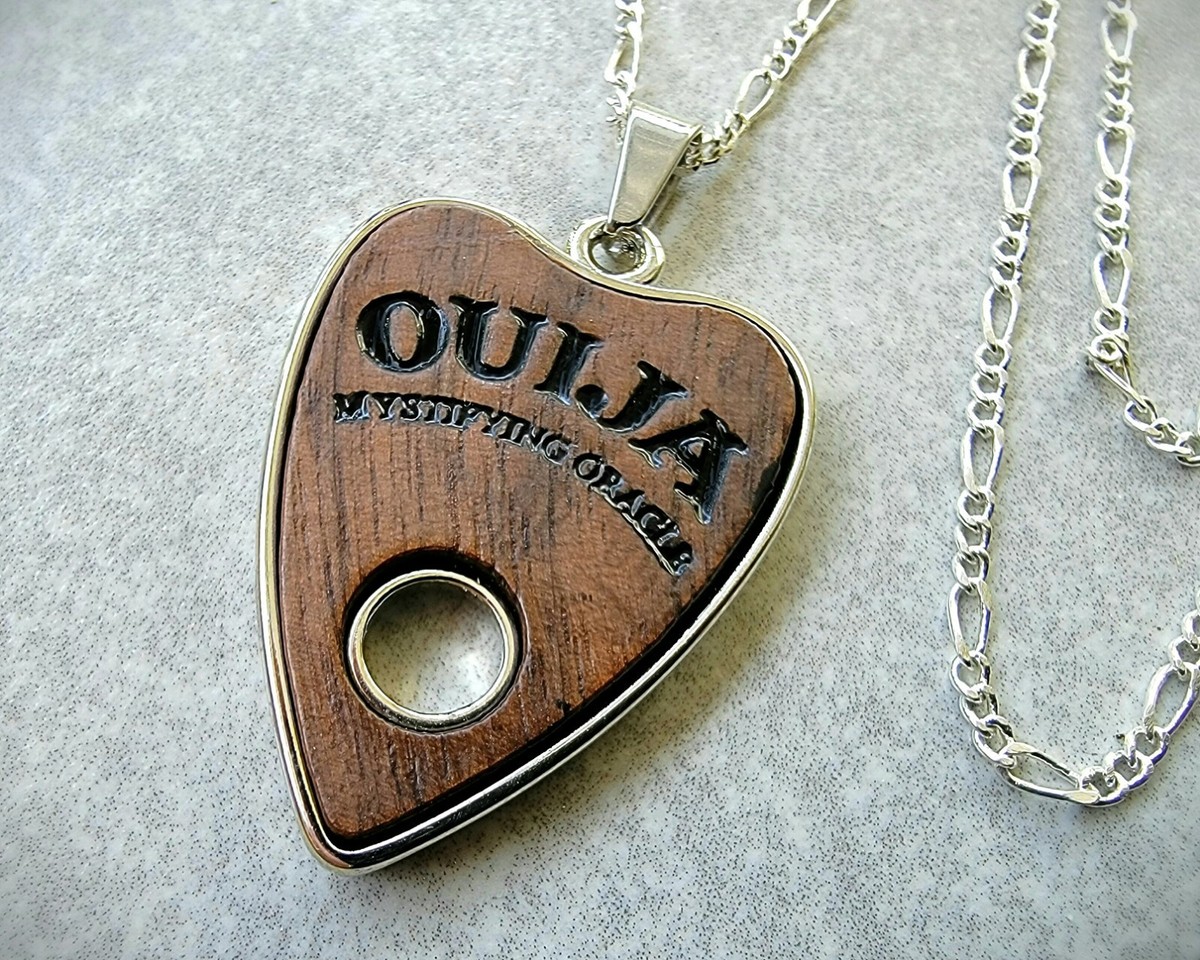 Collana con tavola Ouija, ciondolo con tavola degli spiriti in legno - Italia