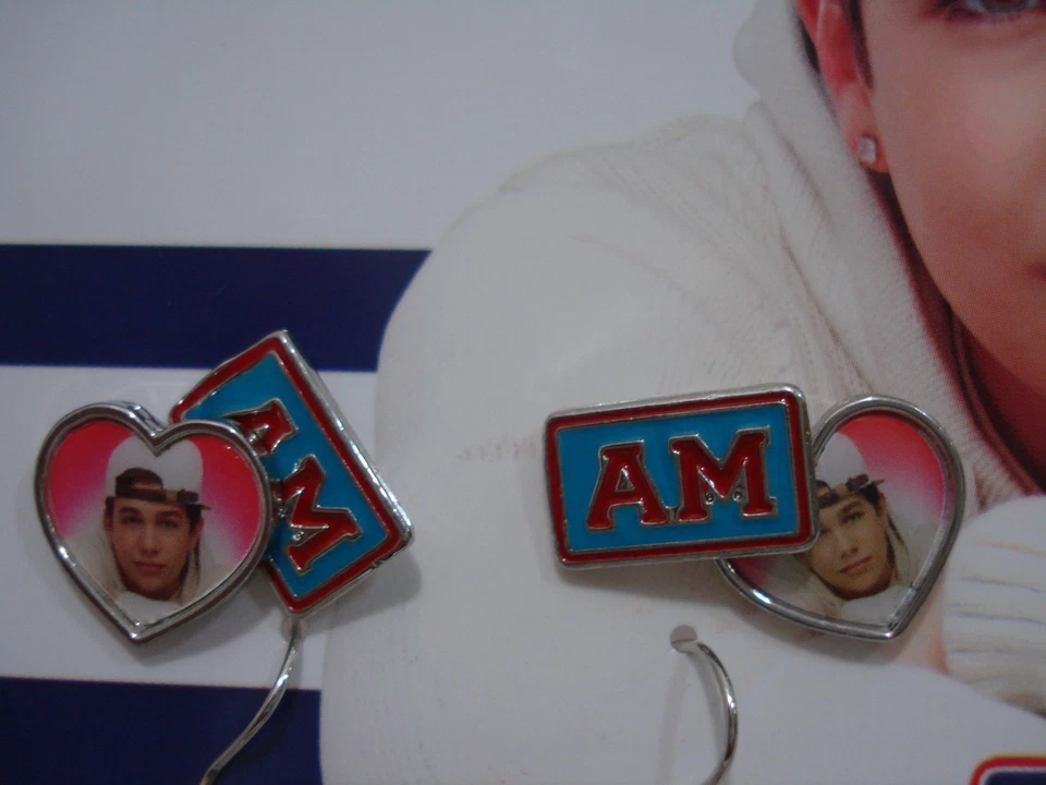 Austin Mahone Stud & Drop Earrings Set of 3 Heart Shaped Rectangle Music Note AM - Image 4 of 4