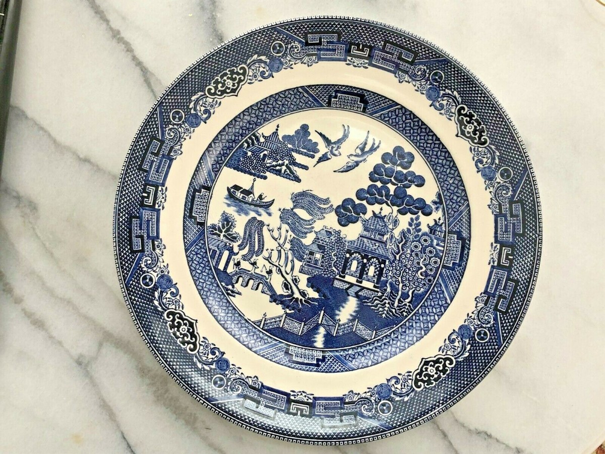 Vintage Johnson Brothers Blue Willow China Dinner Plate inch