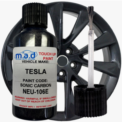 Tesla Sonic Carbon NEU-106E Alloy Wheel Touch Up Kit Repair Paint Brush Curbing | eBay