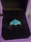 ring sterling silver blue cubic zirconia