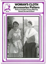 Womans Cloth Accessories Bonnet, Mob Cap,Pocket, Shawl Eagle View Sewing Pattern