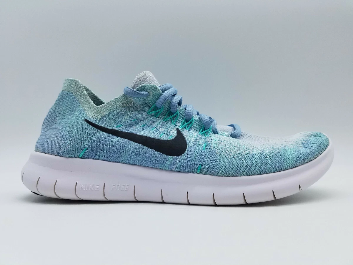 Nike Free RN Flyknit 2017 Women s Size 7 Running Shoes Cyan eBay