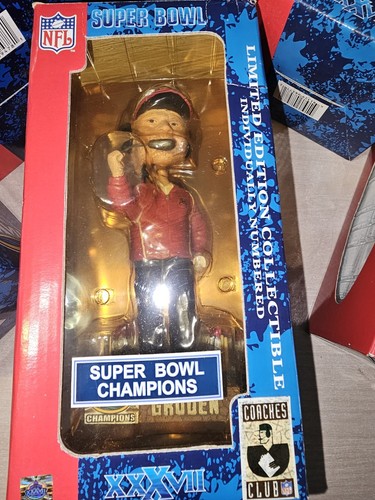 🏈Super Bowl XXXVII Champion Tampa Bay Buccaneers 6 Vintage NIB 2003 Bobbleheads - Picture 7 of 8