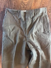 vtg flat front wool military trousers pants 31 X 38