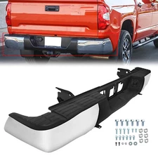 New Chrome Steel Rear Step Bumper Complete Assembly For Toyota Tundra 2014-2021