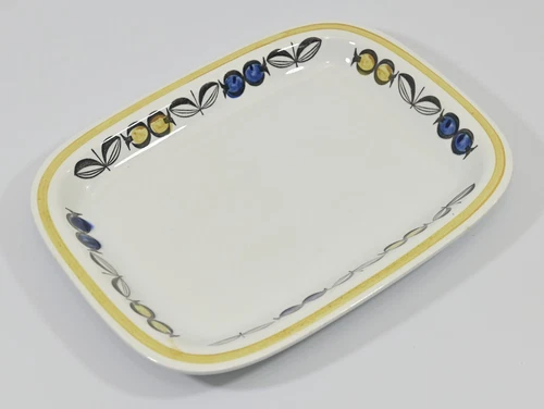 Vintage Rorstrand MCM Tuva Blue & Yellow Serving Platter 11 X 9 Rörstrand Sweden