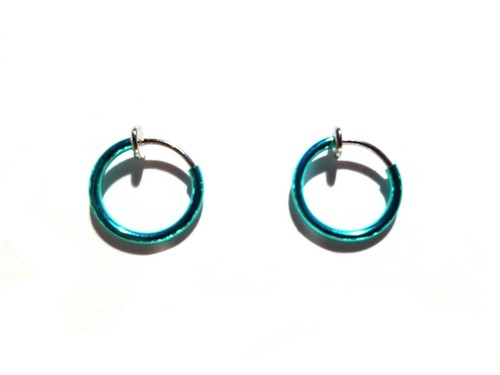 PENDIENTES CLIP PEQUEÑO ARO CHAPADO COLORES SURTIDOS 0,50 PULGADAS MEDIA PULGADA - Imagen 8 de 29