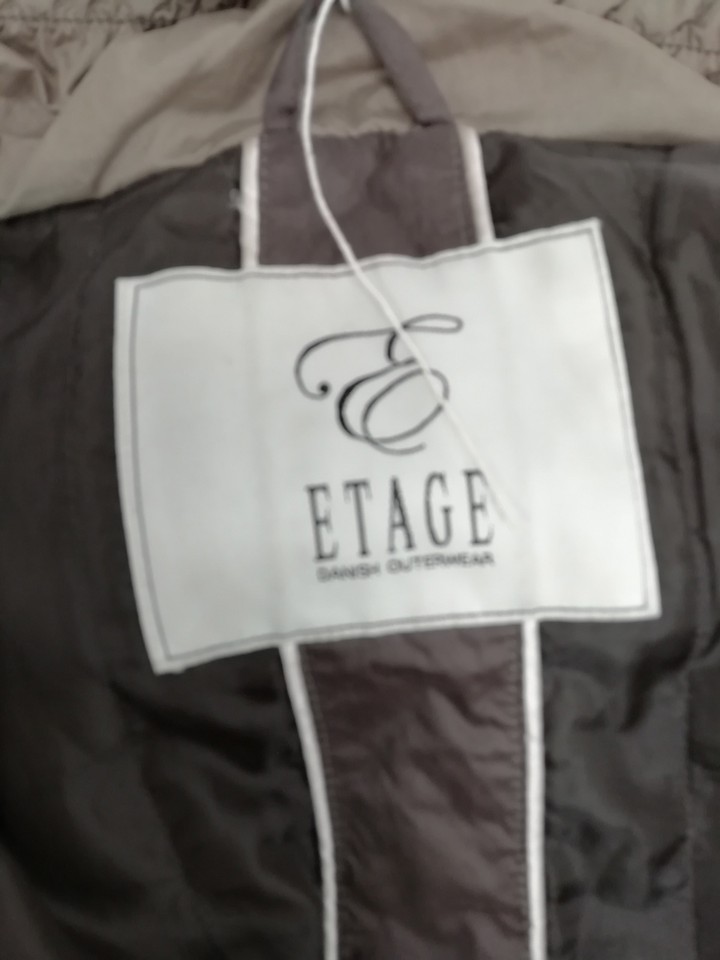 ETAGE Ladies Parka Coat Brown Faux Fur Hood Trim Zip Up Padded Coat