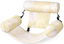 Pool Floats Chairs Adult, Inflatable Pool Lounge, Plant Pattern Floating Mat