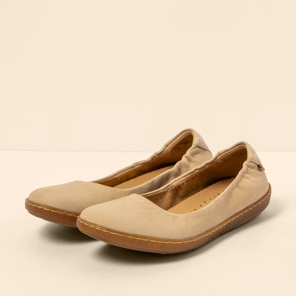 El Naturalista N5300 NOBUCK LAVADO CREAM/ CORAL BALLERINAS DONNA BEIG - Imagen 2 de 4