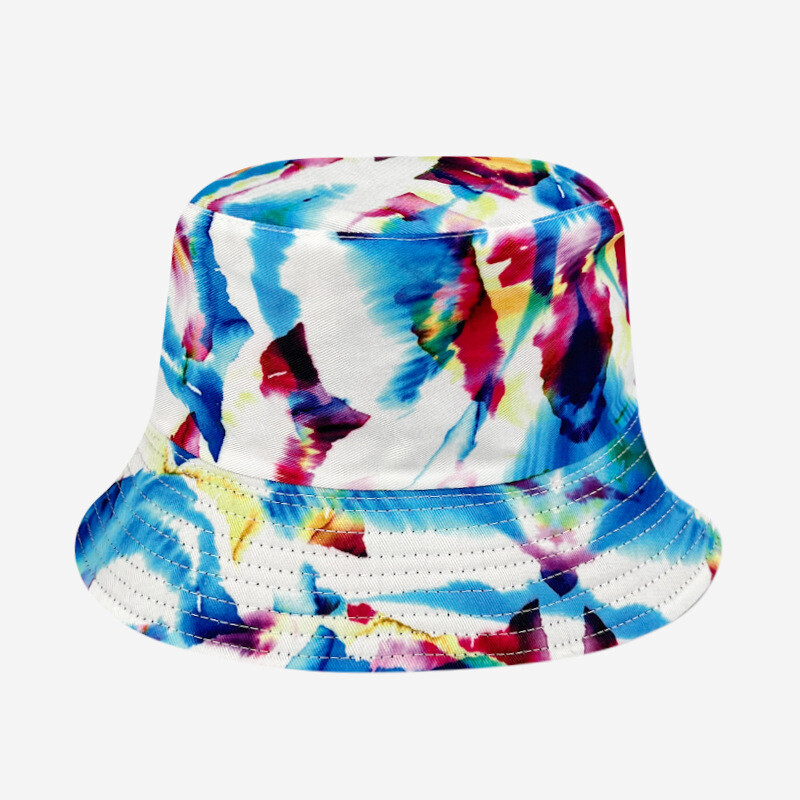 Tie Dye Bucket Hat Cotton Sun UV Protection Foldable Outdoor Breathable ...