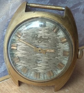 Authentic Vintage Poljot mechanical Watch Soviet USSR gold plated AU 10 retro export