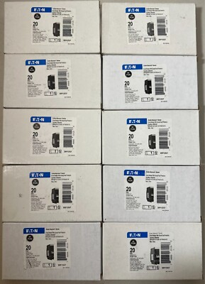 #ad 10 PCS EATON BRP120GF 1P 20 AMP COMBINATION GROUND FAULT CIRCUIT BREAKERS $299.90
