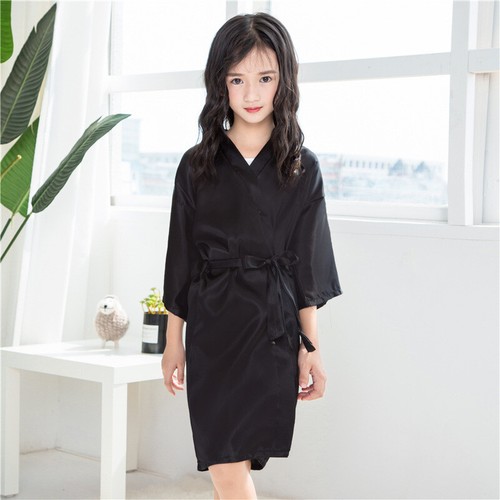 Girls Ice Silk Sleep Robes Chinese Traditional Kimono Robe Summer Sleepwear - Picture 5 of 10