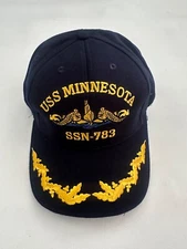 The Corps USS Minnesota SSN 783 Logo Blue Baseball Cap Hat One Size