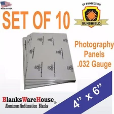 4" x 6"  Aluminum, sublimation, Photo Sheets, photo panels, .032" / 10 PIECES **
