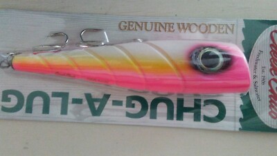 4oz CREEK CHUB: Chug A Lug Wood Topwater Saltwater Lure PRPL 7 1//4/" 5//0hk