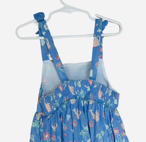 Sigrid Olsen Lined Blue Floral Watering Can Design SunDress Size 5T - Picture 4 of 6