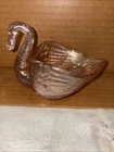 Fenton Dusty Pink Swan Glass Figurine Trinket Dish Candy Dish Votive Holder
