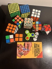 Rubiks Cube Lot Of 10 Magic Twist Puzzle Brain Teaser Various, 2 spinners, book