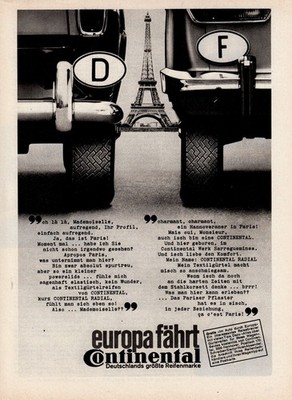 3w24289/ Reklame / Werbung aus 1967   Continental Autoreifen