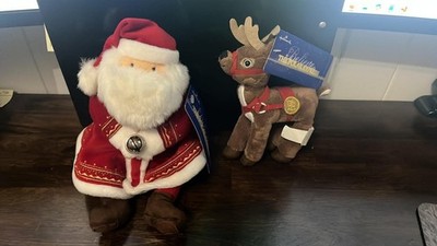 The polar express collection Plush Characters Santa and Reindeer with tags
