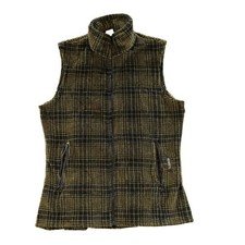 Vintage 1990s Plaid Full Zip Vest Jacket Women's Medium