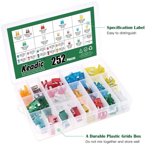 252Pcs Car Fuses Assortment Kit, Automotive Assorted Fuses - 5A 7.5A 10A 15A ... - Picture 4 of 7
