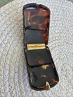 Antique faux tortoiseshell cigarette or card case with brass fittings