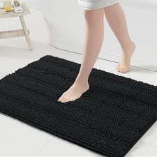 Grandy Chenille Striped 36x24 Bathroom Rug - Extra Thick, Absorbent Bath Mat