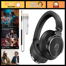 Wired Over-Ear Studio Monitor Headphones, 50mm Drivers, 1/4 to 3.5mm Jack, DJ Mi