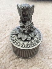 Pewter Fairy with Butterfly Wings Silver Trinket Box 3 - Tooth Fairy