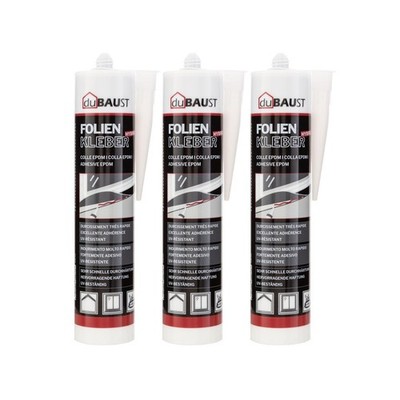 3x duBAUST EMP24 EPDM Folienkleber für innen & außen 290ml Kartusche schwarz