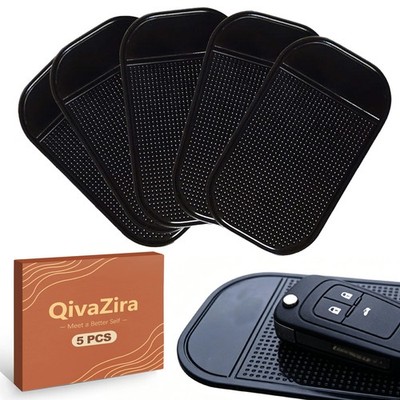 QivaZira 5 Pcs Car Dashboard Sticky Pad Anti-Slip Gel Mat for Cell Black