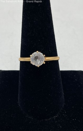 Womens 10k Yellow Gold Fine Jewelry Lightweight Engagement Ring 2.35 Gram Size 9 - Picture 2 of 7