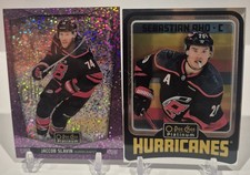 2024-25 O-Pee-Chee Platinum Violet Pixels JACCOB SLAVIN /299 And AHO!!!