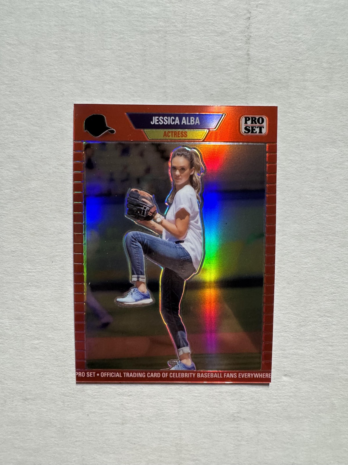 Jessica Alba 2023 Leaf Pro Set Metal #PSG-52 Red Prismatic Rookie RC /89