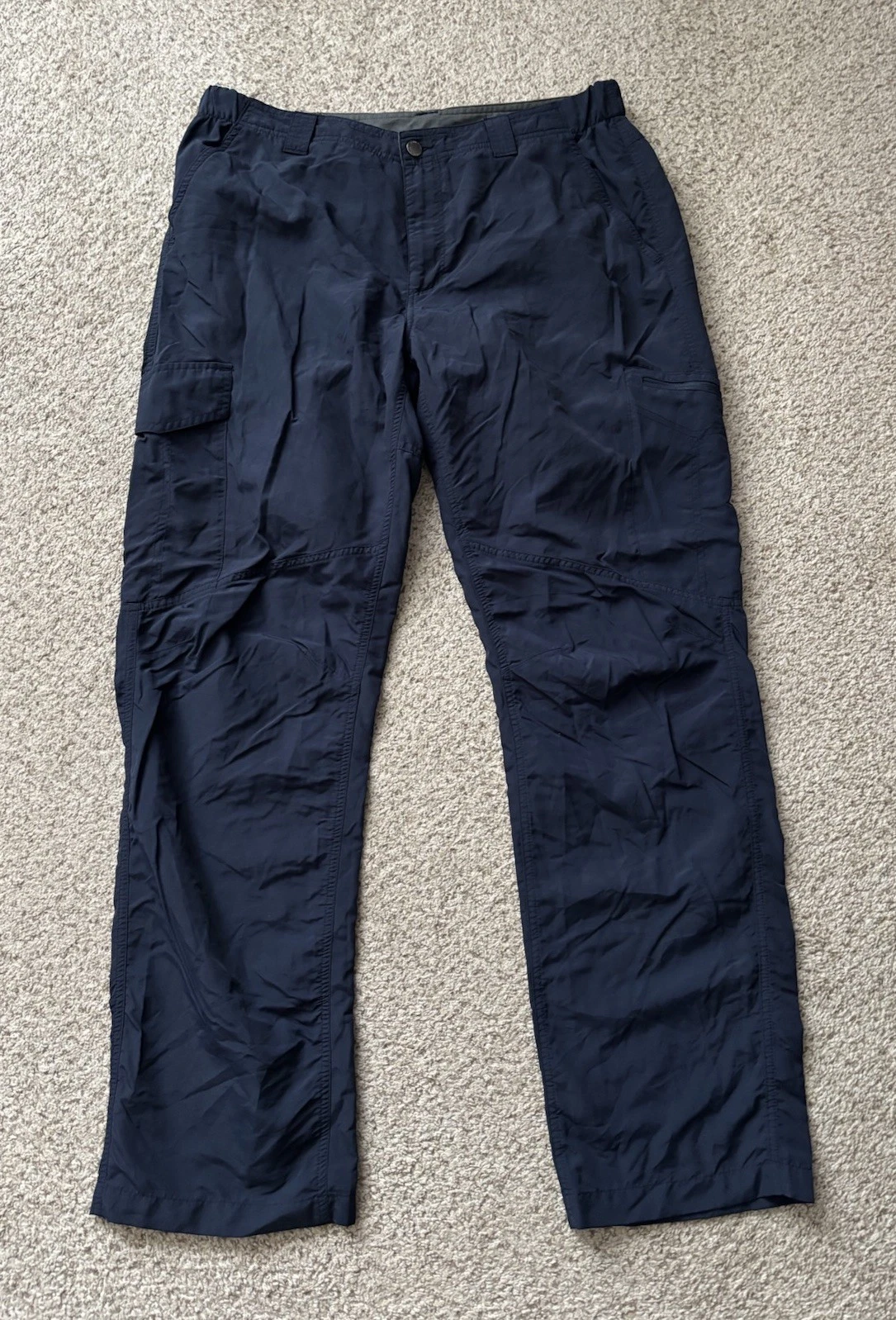 Columbia Pants Mens Sz 38x33 Dark Navy Silver Ridge Cargo Pants Outdoors Hiking