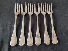 Christofle Rubans 6 fourchettes à gâteau en métal argenté en très bel état