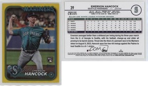 2024 Topps Series 1 Yellow Foil Emerson Hancock #39 Rookie RC