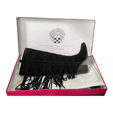 Vince Camuto Black Suede Knee High Boots Poin...