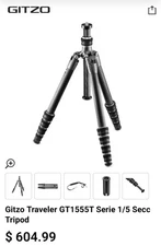 Gitzo GT1555T 5-Section Carbon Fiber Traveler Tripod – Originally $605