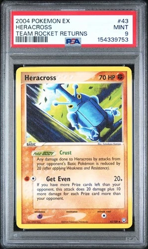 2004 POKEMON EX TEAM ROCKET RETURNS #43 HERACROSS PSA 9