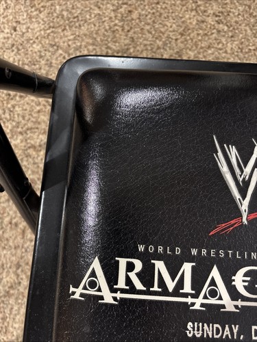 RARE WWE Armageddon 2005 Ringside Folding Padded Chair Undertaker vs Randy Orton - Picture 11 of 17