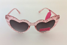 Betsey Johnson Heart Shaped Gradient Sunglasses -Faceted Translucent Pink Frames