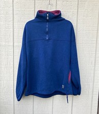 90s Russell Athletic Quarter Zip XL Sweatshirt Navy Burgundy Trim Made in USA